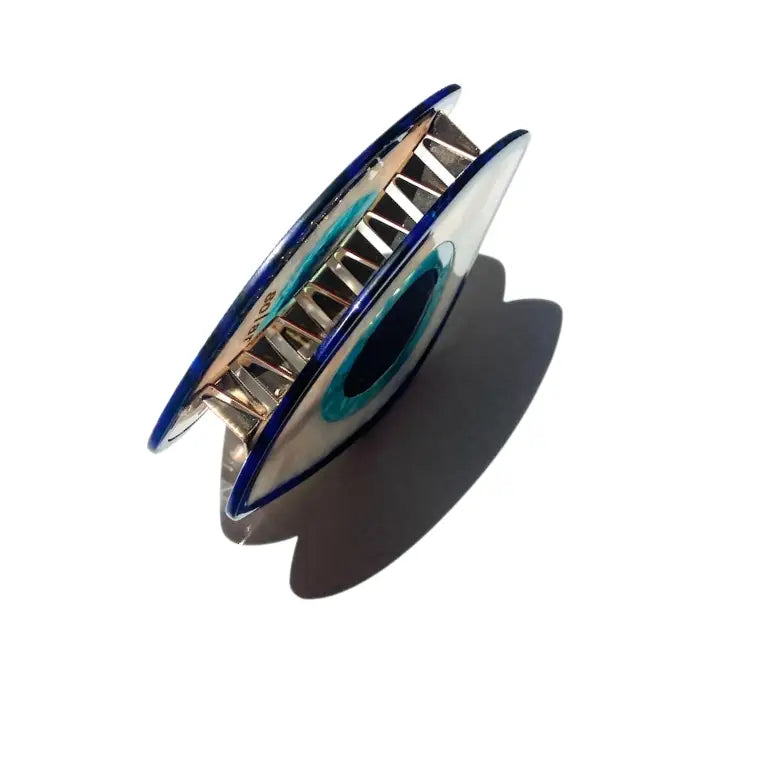 Hand-Painted Evil Eye Claw Hair Clip | Eco-Friendly