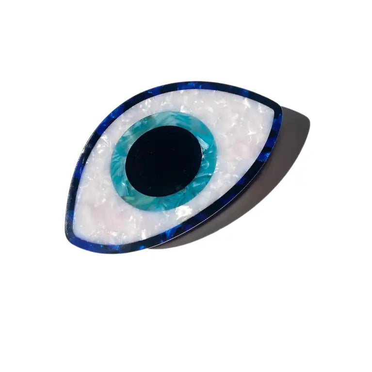 Hand-Painted Evil Eye Claw Hair Clip | Eco-Friendly