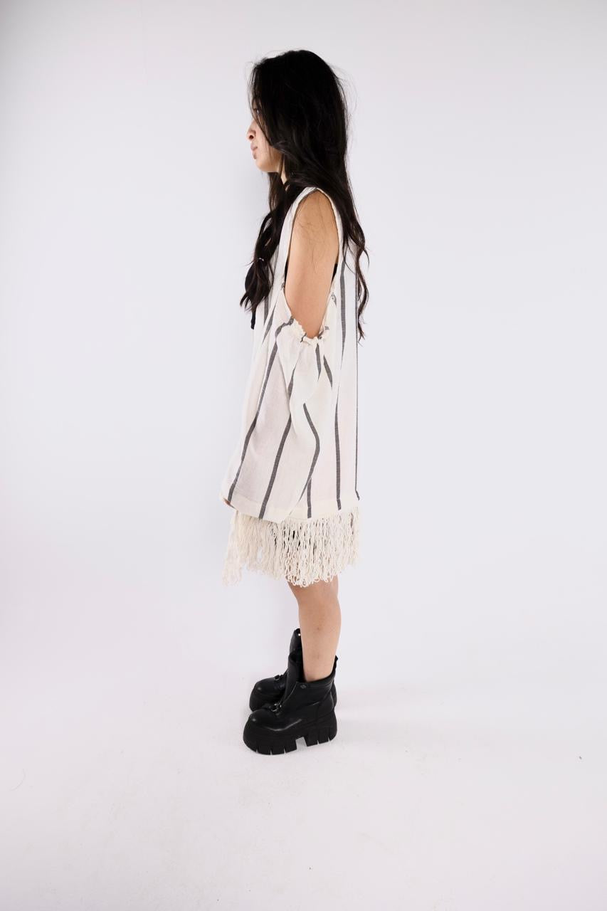 LINEN STRIPED CARDIGAN
