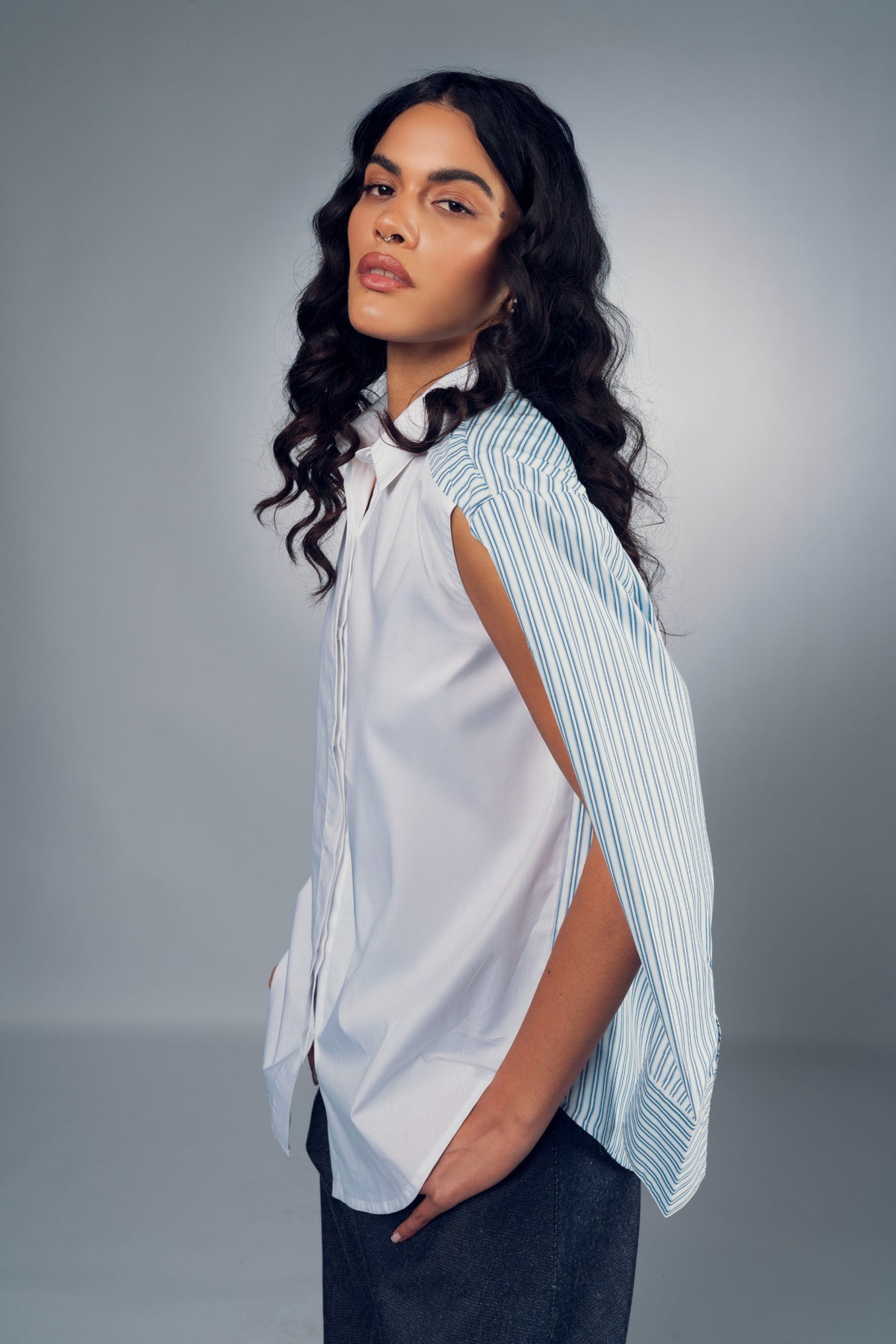 STRIPE PANEL SHIRT