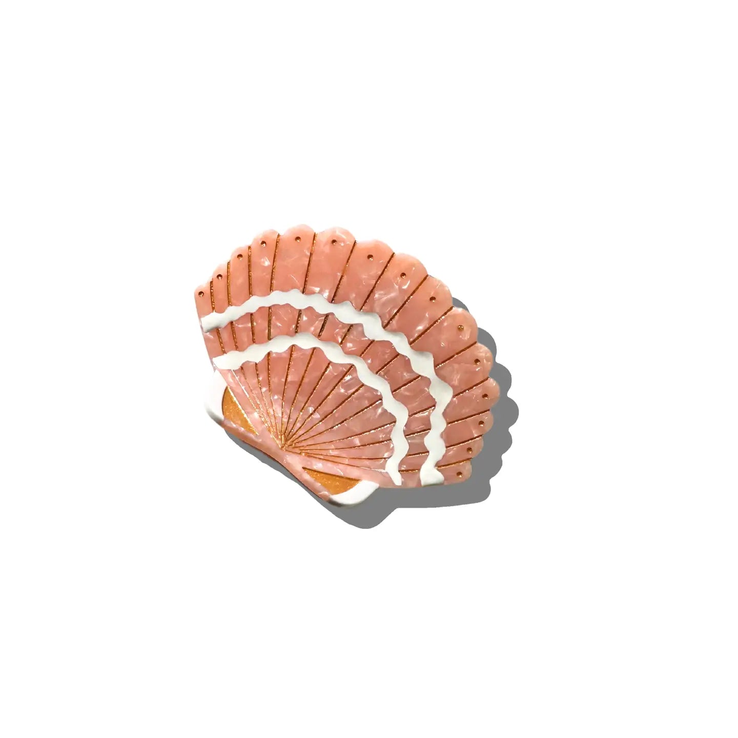 Hand-Painted Seashell Claw Hair Clip |Pink Eco-Friendly