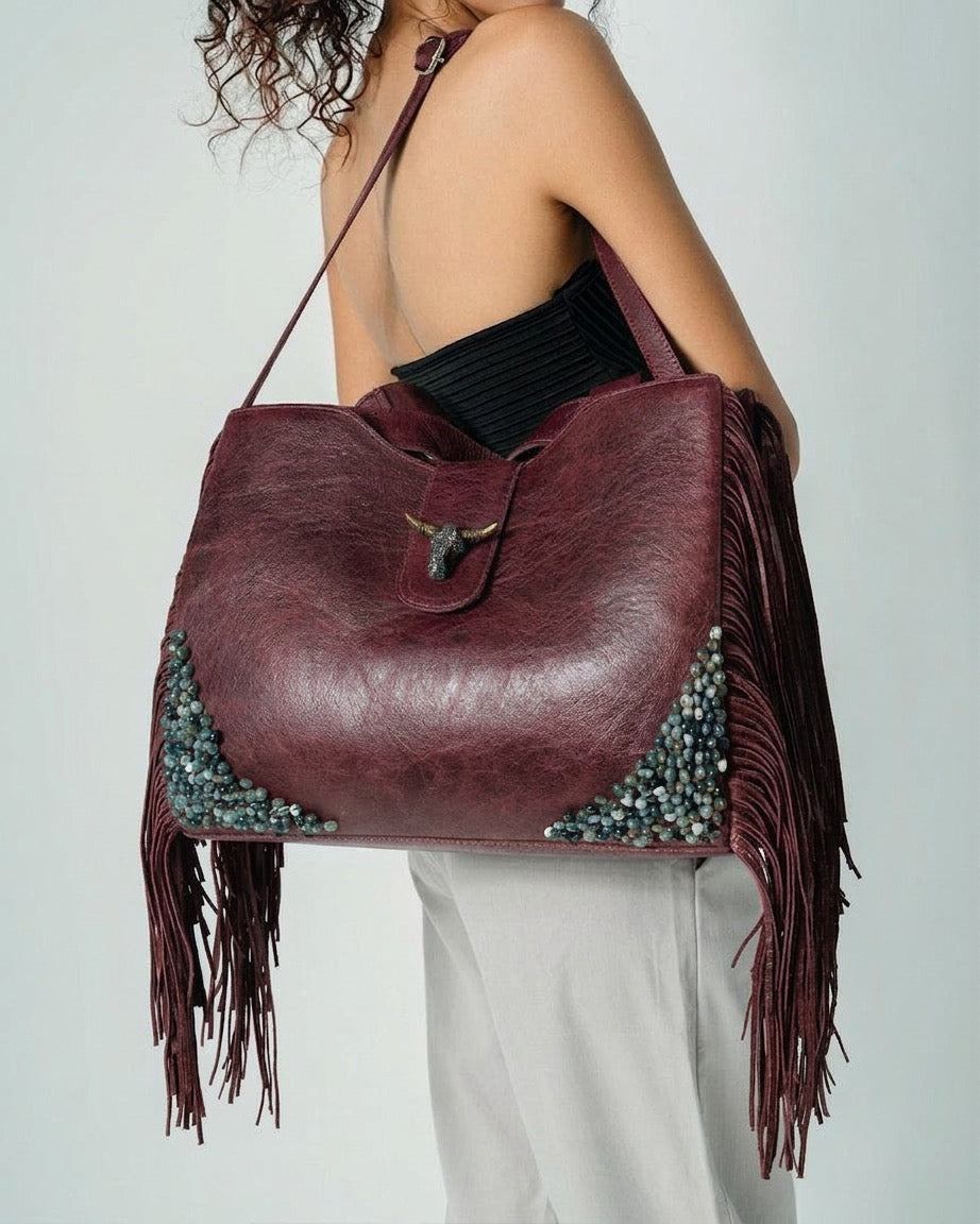 GRANDE TEXAN TOTE (BURGUNDY)