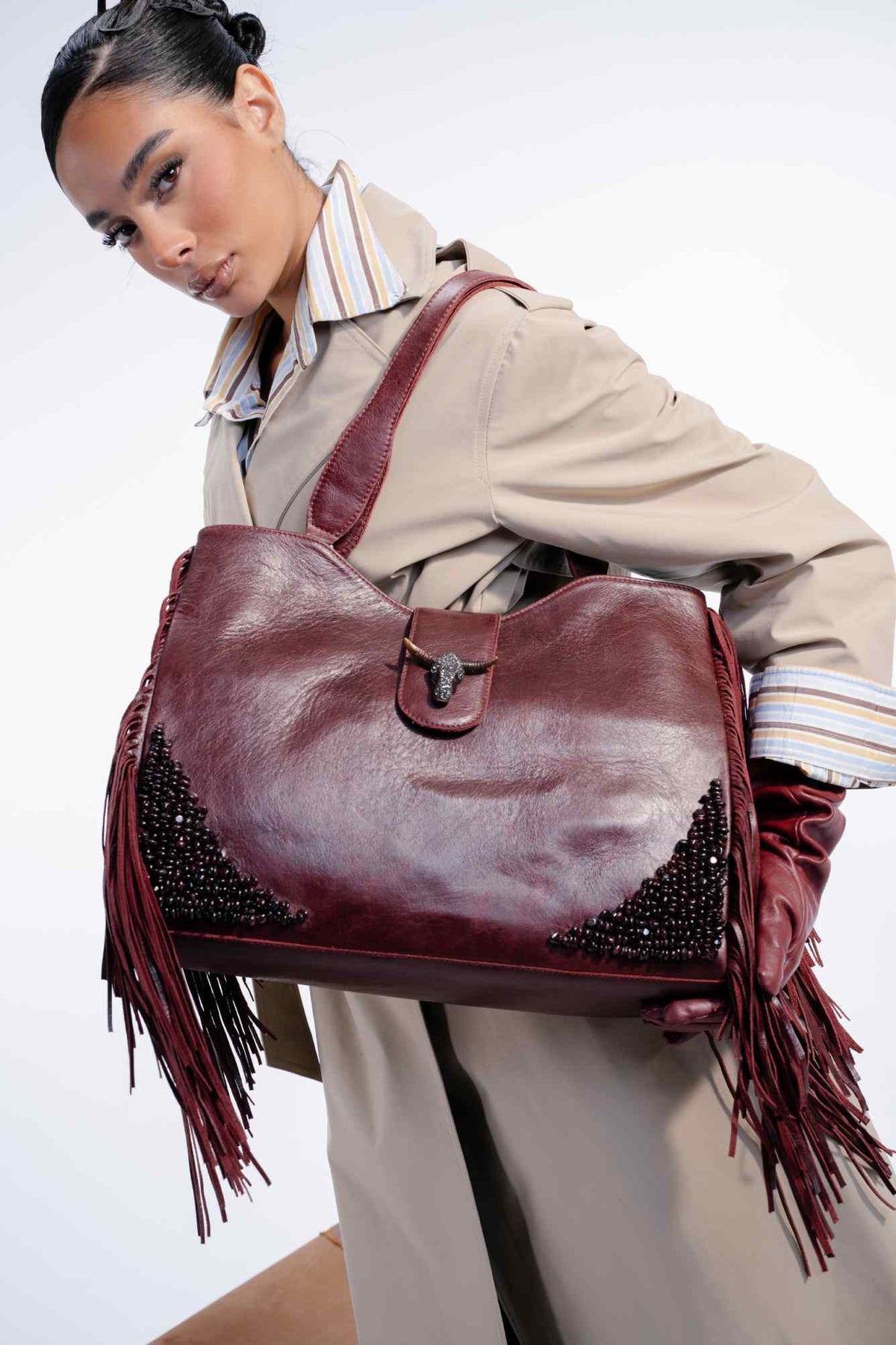 GRANDE TEXAN TOTE (BURGUNDY)