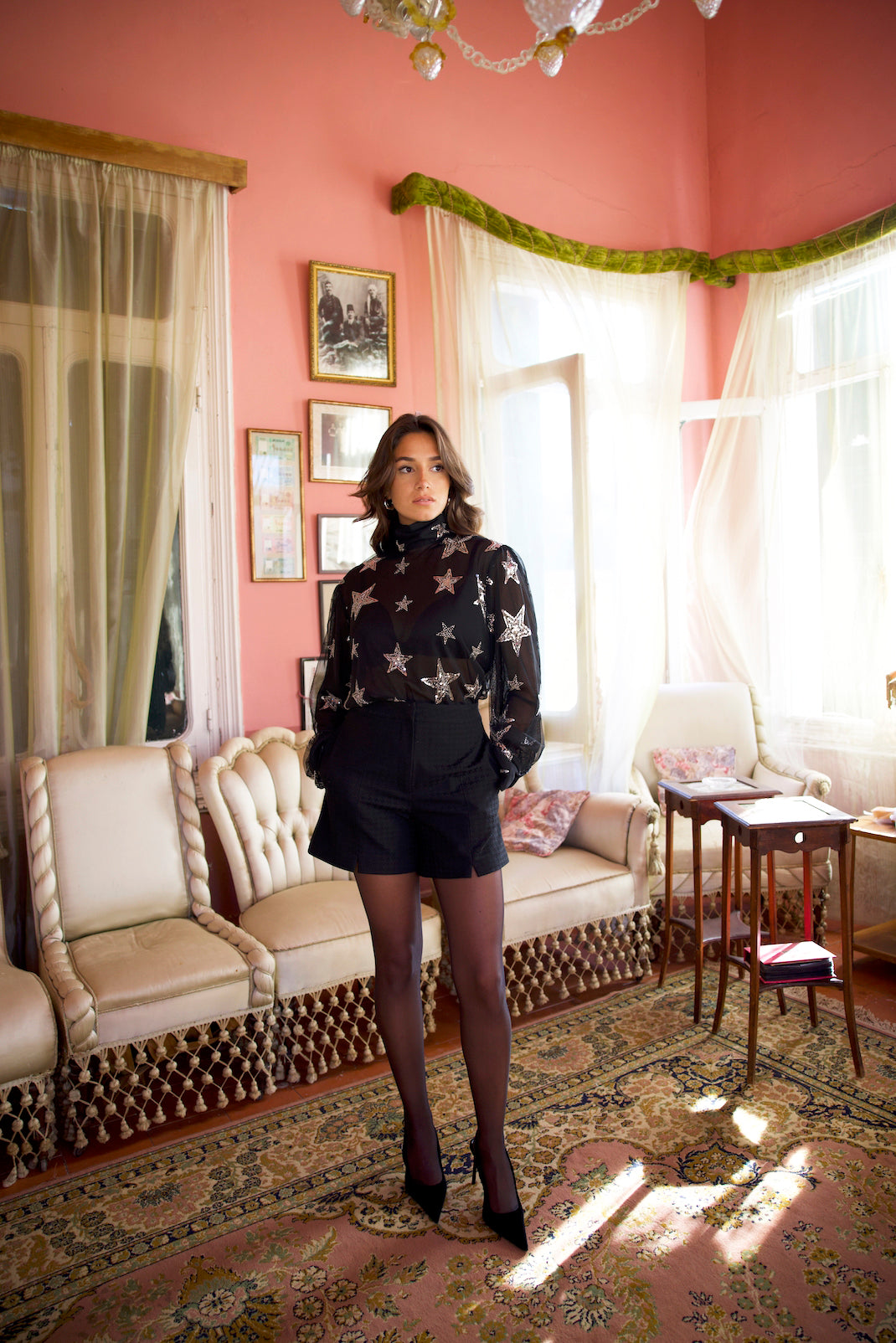 The Star Top women’s sequin tulle top UK, long sleeve evening blouse Stand out in unique fashion from around the world. 