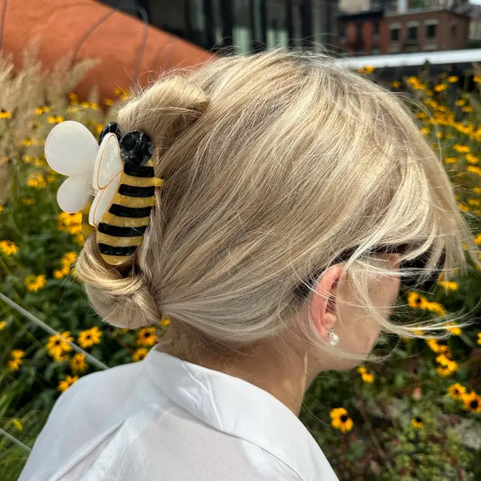 Hand-Painted Bee Claw Hair Clip | Eco-Friendly