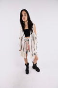 LINEN STRIPED CARDIGAN