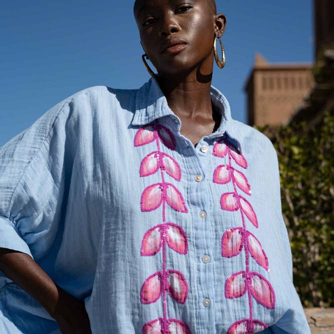 THE AQUA OVERSIZED BLOUSE