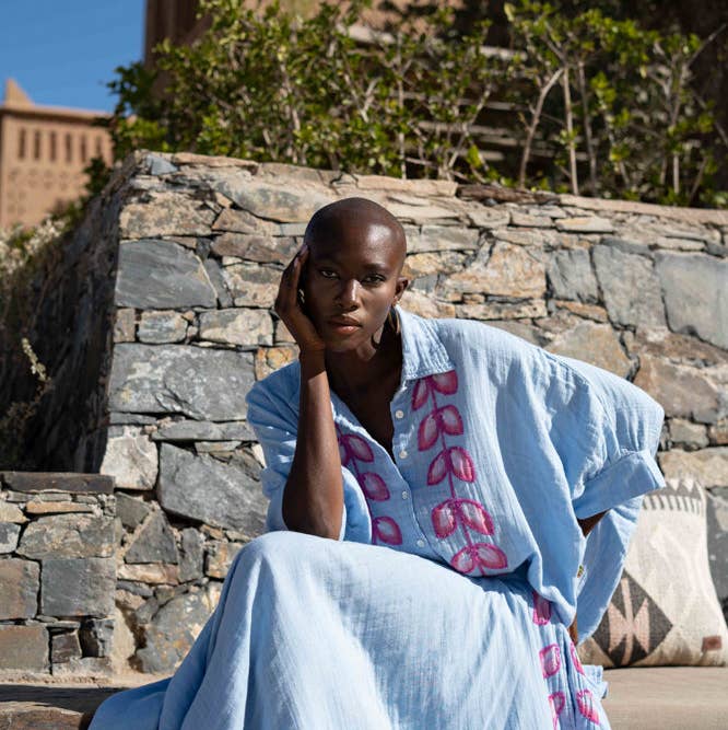 THE AQUA OVERSIZED BLOUSE
