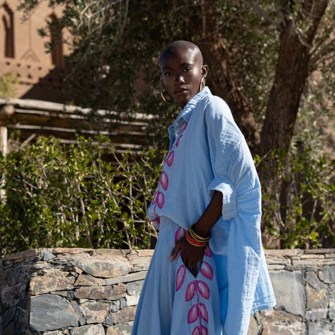 THE AQUA OVERSIZED BLOUSE